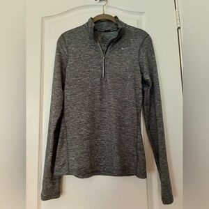 Nike Women's Quarter Zip Gray Long Sleeve Top XS